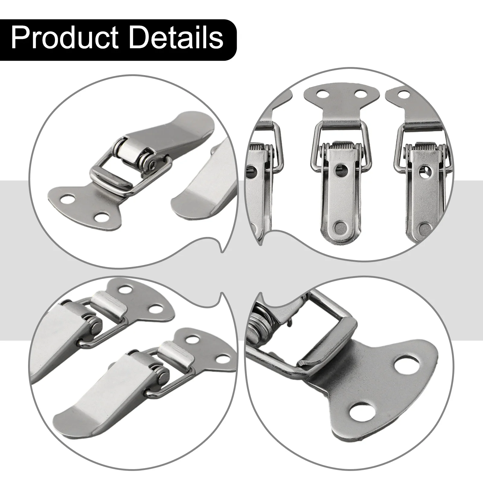 

4/8 PCS Toggle Latch Stainless Steel Toggle Latch Catch Clamps Spring Loading Case Buckle Clips Closures Crate Lock Snap Lock