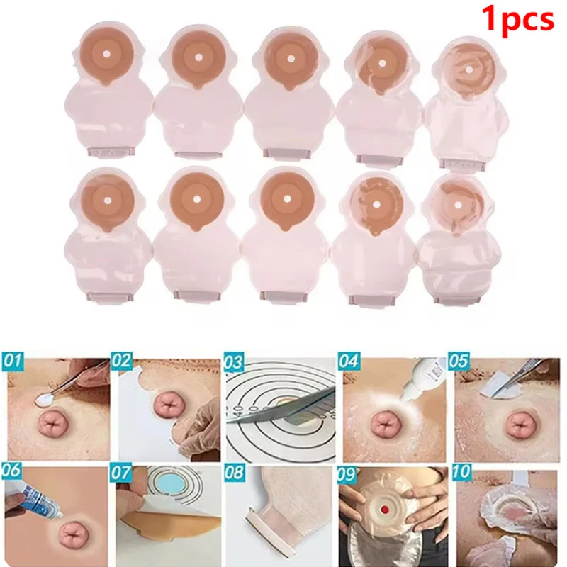 

1 шт. педиатрический цельный сливаемый мешок для красоты, портативная клейкая крышка, картонный дизайн для детей, мешки для ухода за животами без запаха