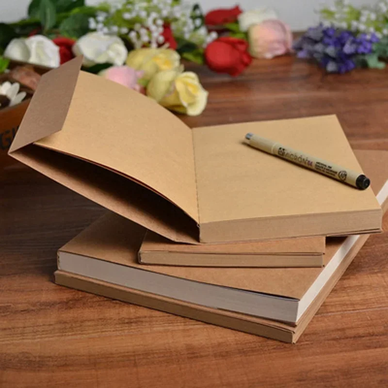 32K/16K Sheets Sketchbook Vintage Paper White Kraft Paper Blank Book Painting Graffiti Ben Notebook Stationery Supplies