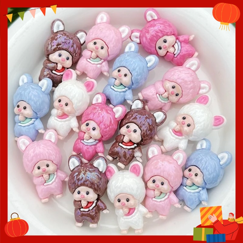 Cartoon standing figure Monchichi silicone cute through-hole beaded DIY mobile phone chain keychain beaded pen accessory 2026 view 6