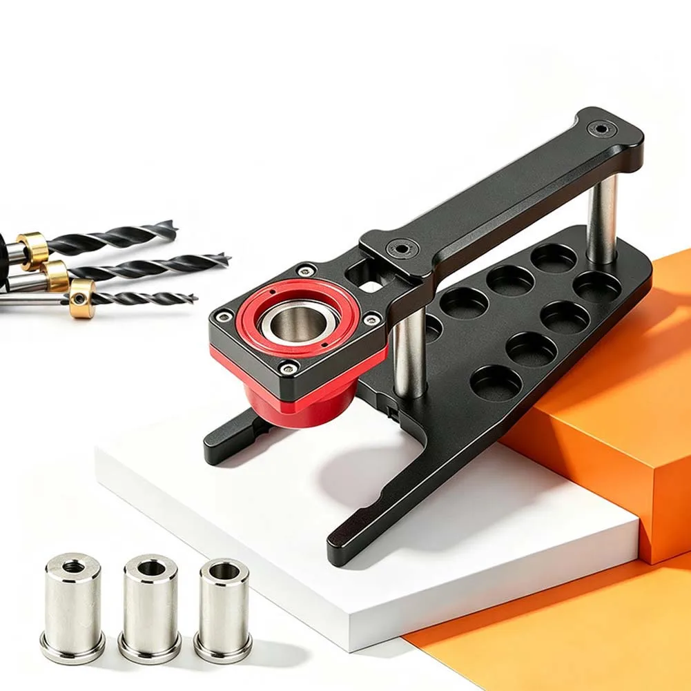 Portable Handheld Drilling Guide Jig For Wood Vertical Hole Locator With 6 8 10 Mm Sleeves For Accurate Boring