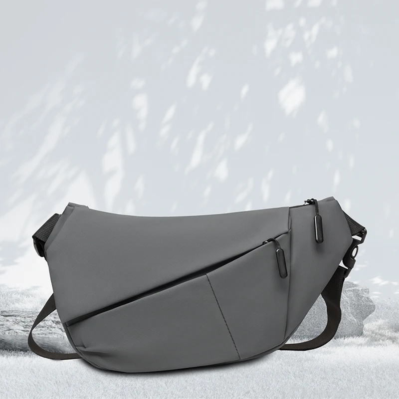 

Solid Color PU 2025 Hot Selling Waist Packs Men's Bags Zipper Simple Casual Crossbody Bag Soft Popular Commuting Chest Bag