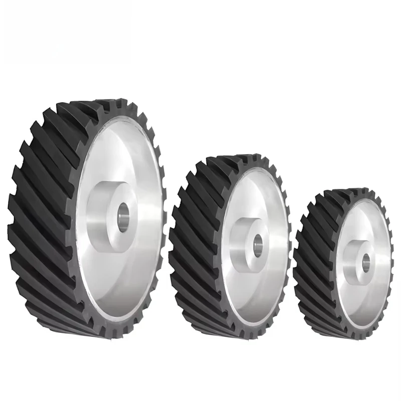 100 150 200 mm Toothed Flat Centrifugal Rubber Wheel Abrasive Belt Polishing Wheel