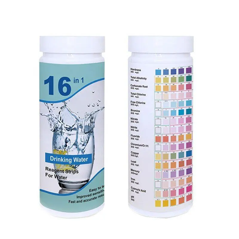 16 in 1 Home Water Quality Test Drinking Water Test Kit Strips 50 strips