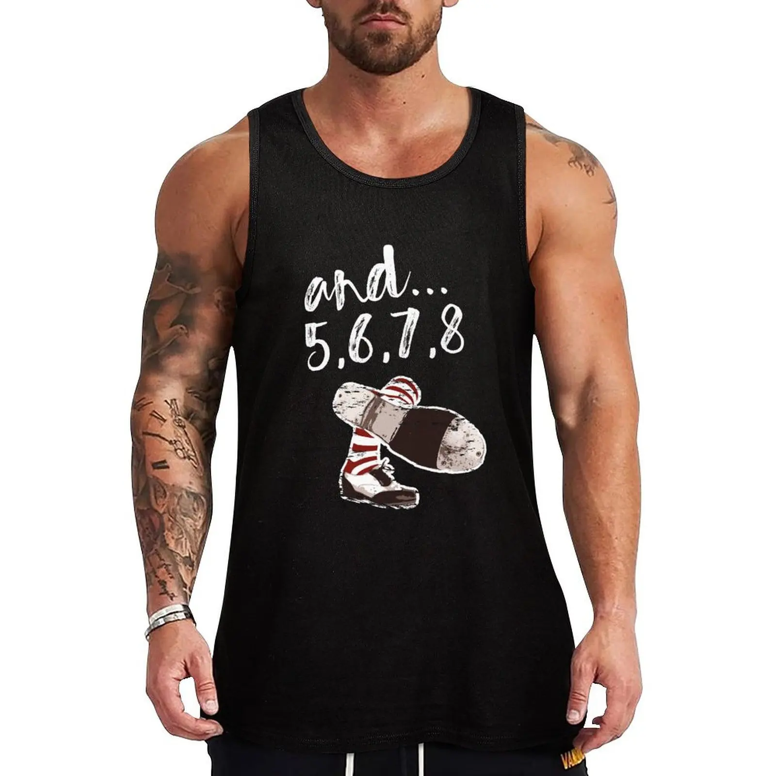 y... 5, 6, 7, 8 Diseño de baile con zapatos de claqué, el mejor regalo divertido para cualquier bailarín! arte del tap dance # tapdanceart, camiseta sin mangas tap fam