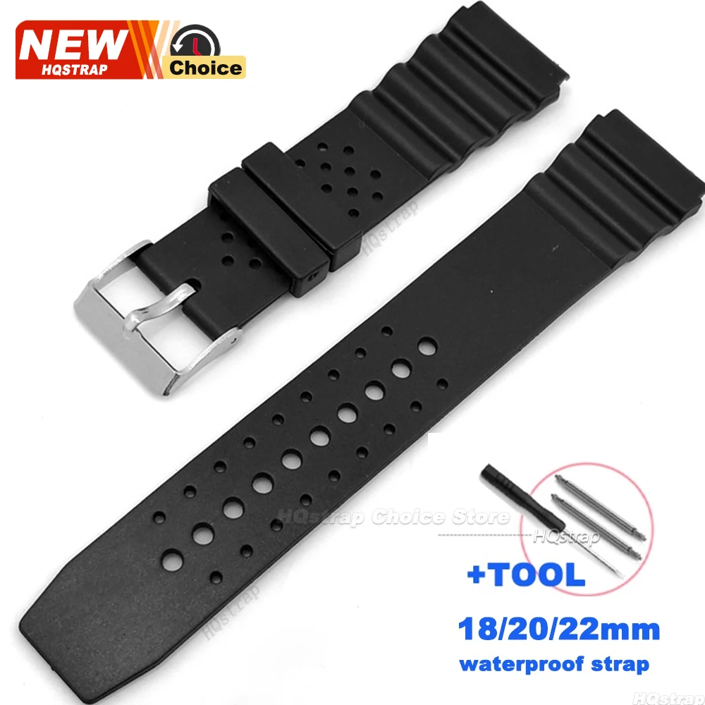 Kunststoff-Uhrenarmband, 18 mm, 20 mm, 22 mm, für Herren und Damen, wasserdicht, universelles Armband, Sport-Uhrenarmbänder, Silikon-Armband