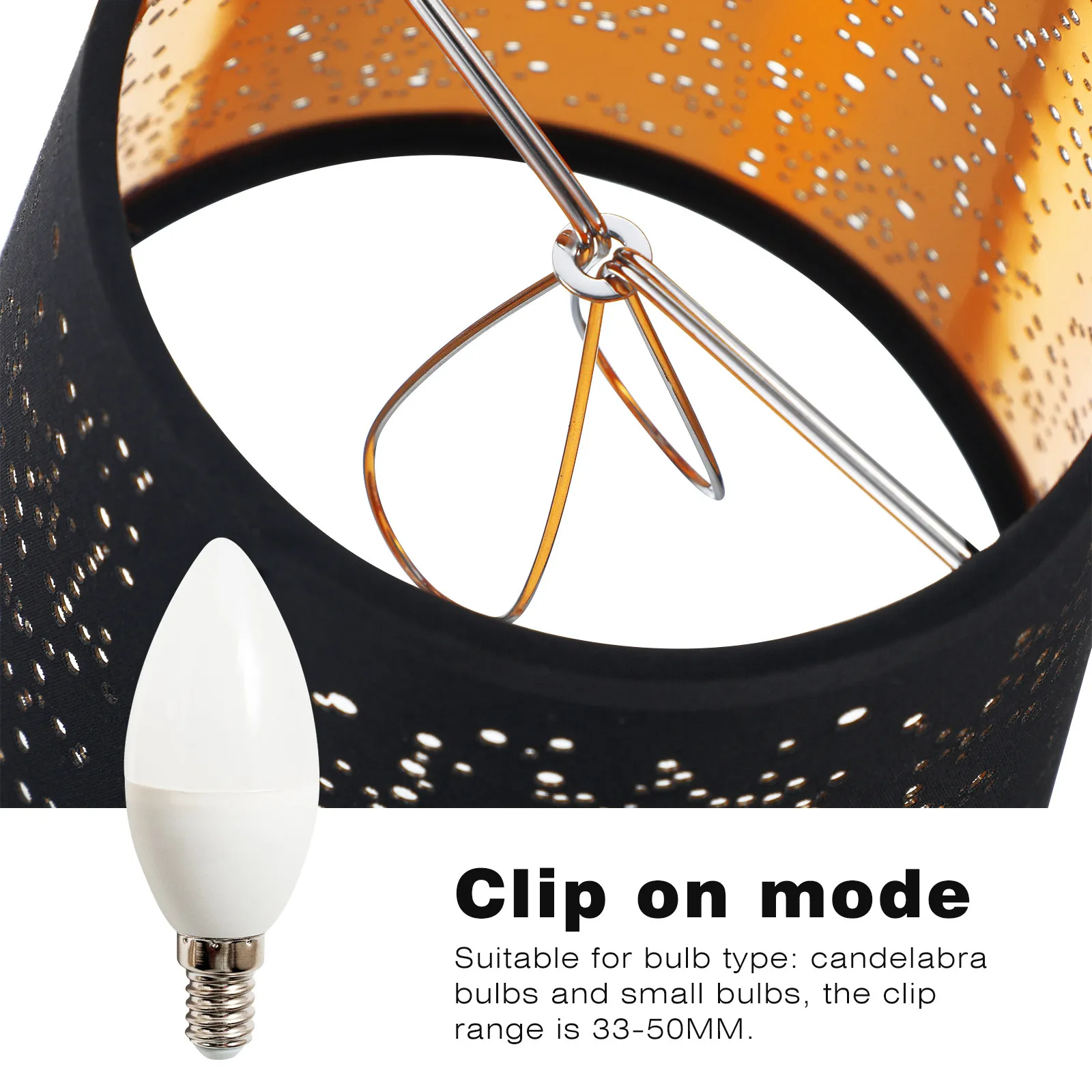 Clip-on Bulb Cloth Lamp Shade Hollow-Out Light Cover Decorative Warm Diffuse Lighting Lamp Shade Cloth Lampshade