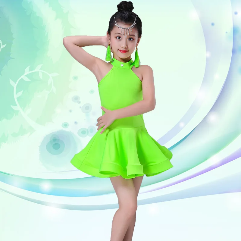 

New children's Latin dance dress, performance dress, summer girls' dance practice dress, Latin dance grading competition dress75