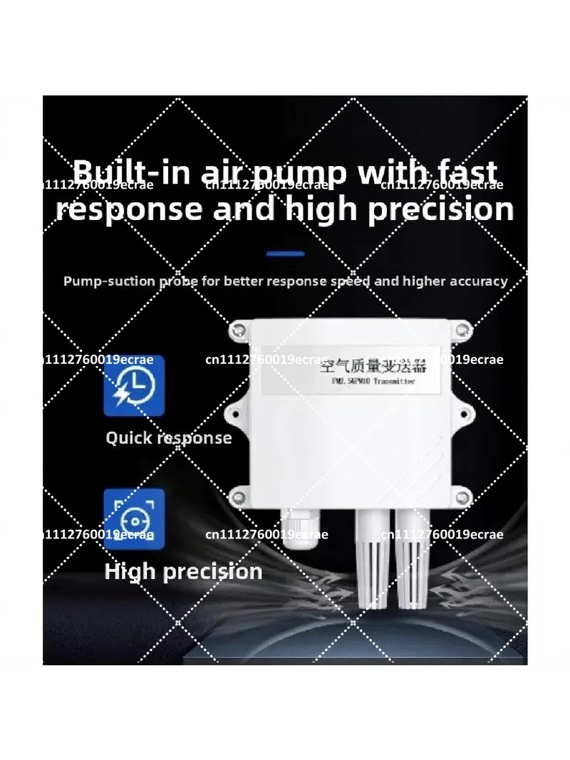 Air Quality Sensor Transmitter PM2.5 PM10 Monitor 0-1000μg/m³ with 0-10V 4-20mA RS485 Modbus Output 10-30V