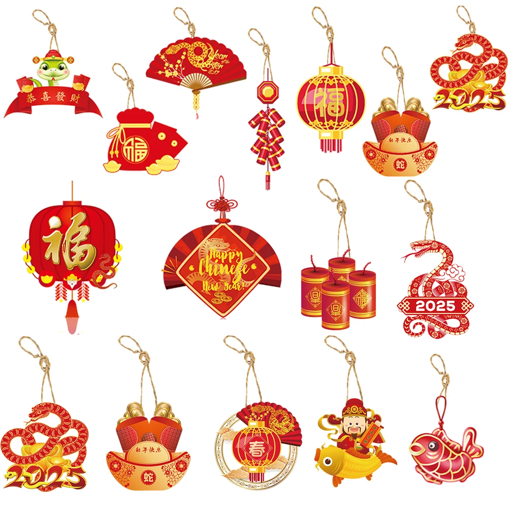 8pcs Chinese New Year Decoration Pendant Year of the Snake lantern style Lunar New Year Spring Festival party Hanging Ornaments