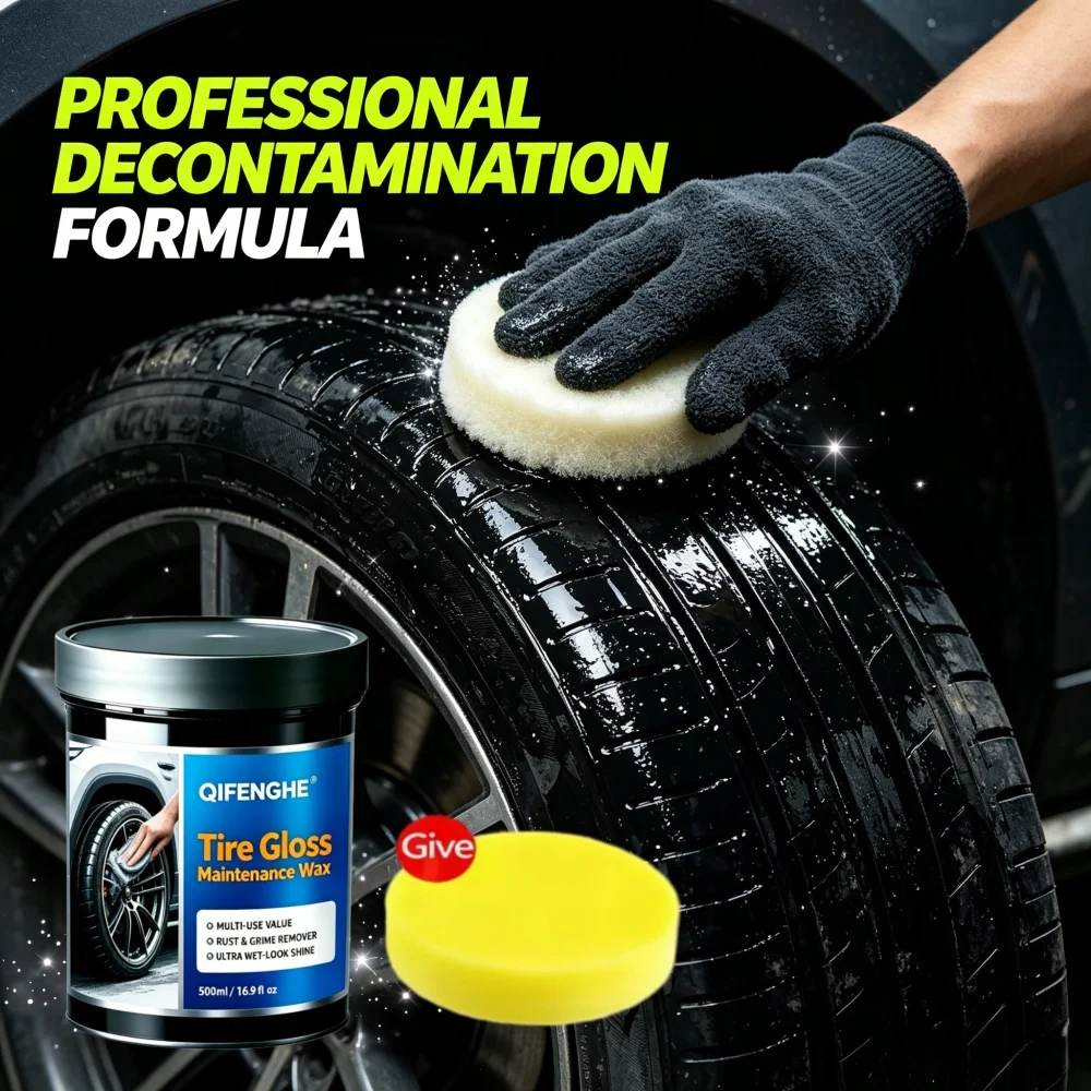 

QIFENGHE 500ml Tire Gloss Wax Multi-Use Remover Ultra Wet-Look Shine Car Care Product