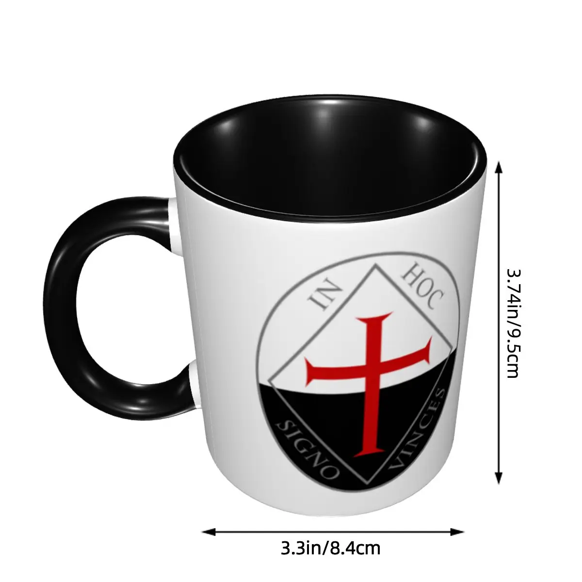Custom Templar Knight Jerusalem Cross Seal Medieval Warrior Symbol Coffee Mug DIY Ceramic Milk Tea Cups