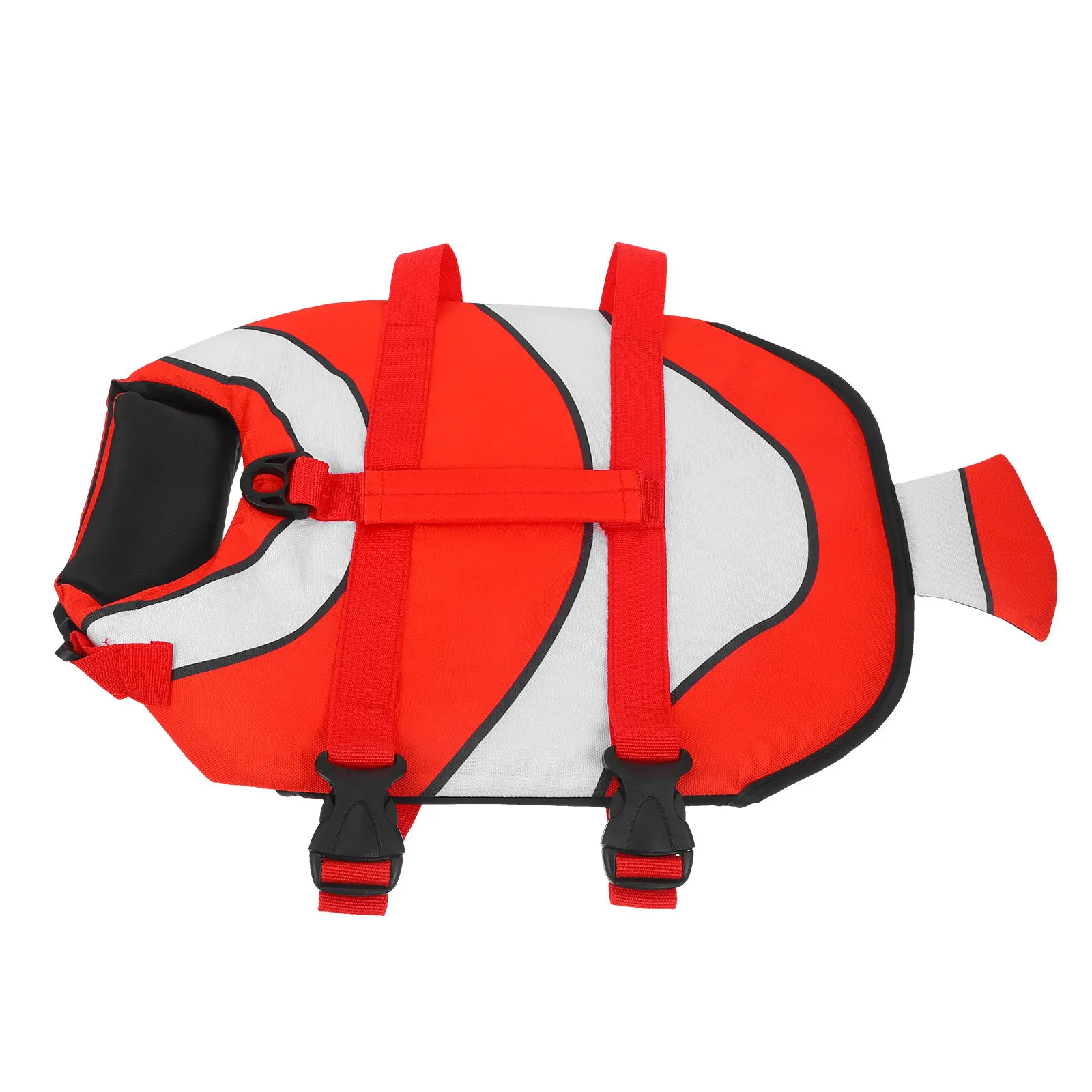 

Jacket Fish Shape Design with Handles Quick Release Buckles Breathable Sweat-Absorbing Buoyancy for Puppy