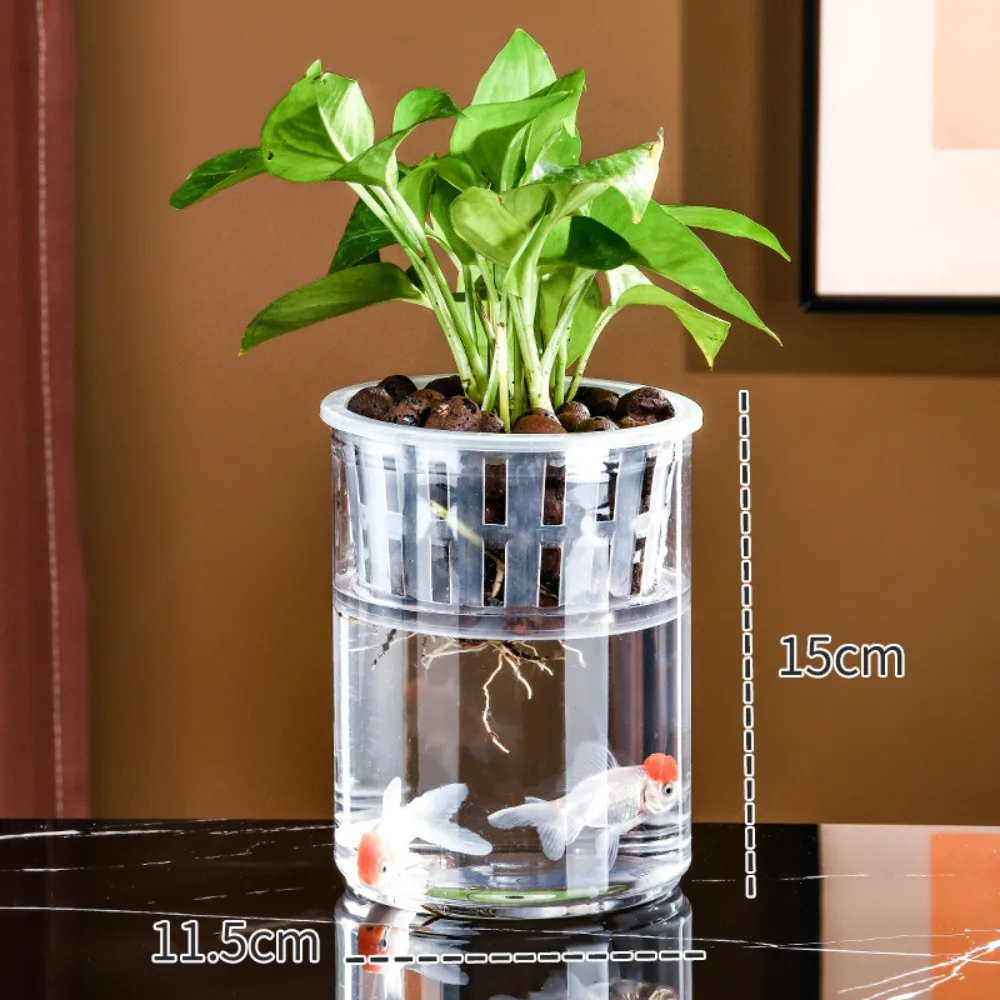 Self Watering Self-absorbing Flower Pots Transparent Vase Plastic Bamboo Planter Pots Succulents Waterless Cultivation