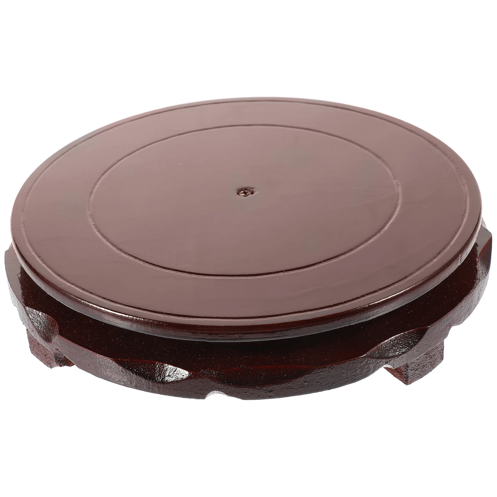 

Wooden Plant Round Tray Display Riser Home Decor Gardening Pot Holder Durable Pedestal Flowerpot Base Indoor Use