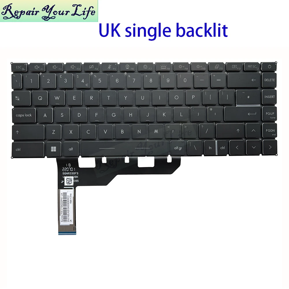 UK French AZERTY Belgian Backlit Keyboard For MSI WS66 Creator Z16 