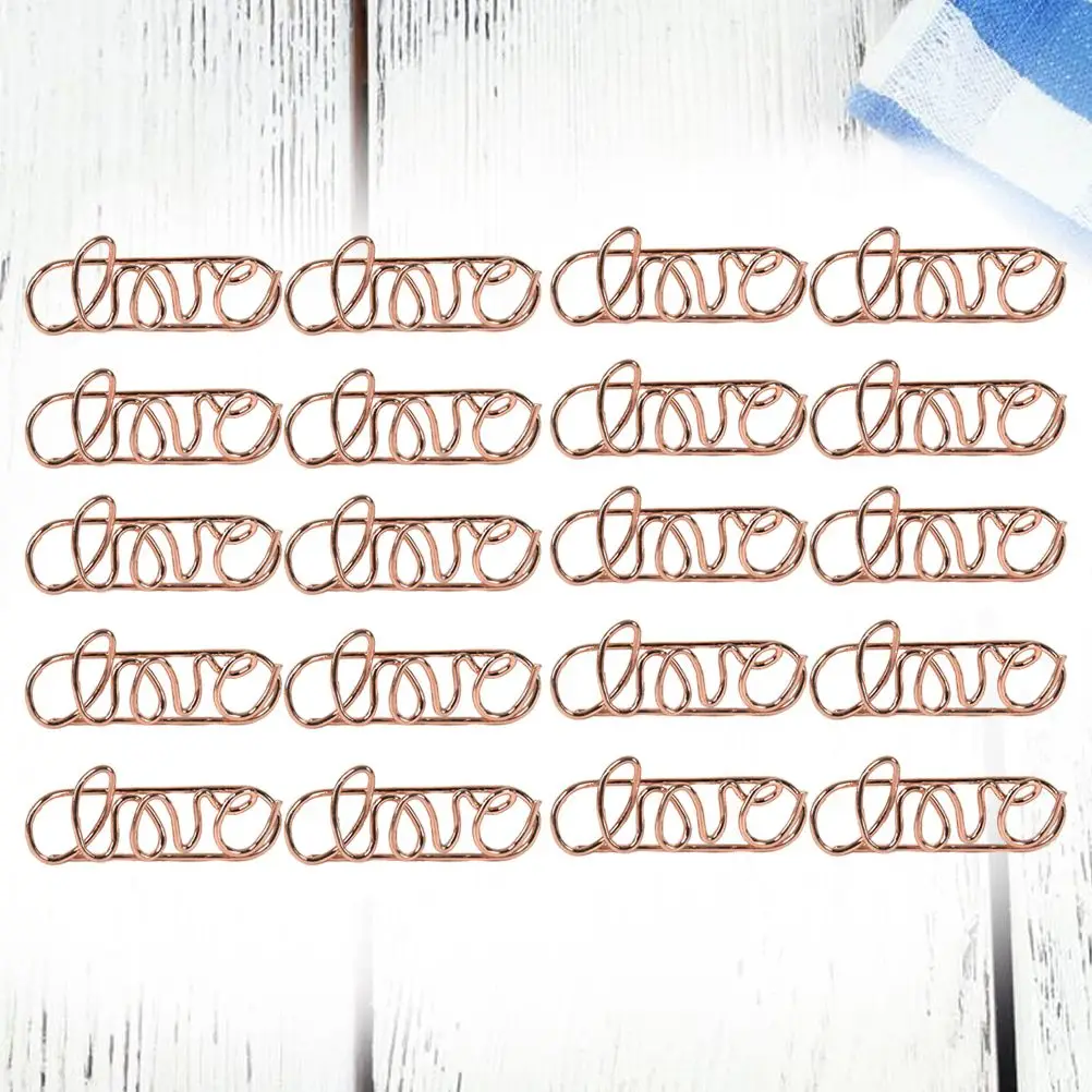 20 Pcs Office Accessories Stationery Store Metal Clips for Paper Cute Paperclip School Upside down Diary Decoration Motif
