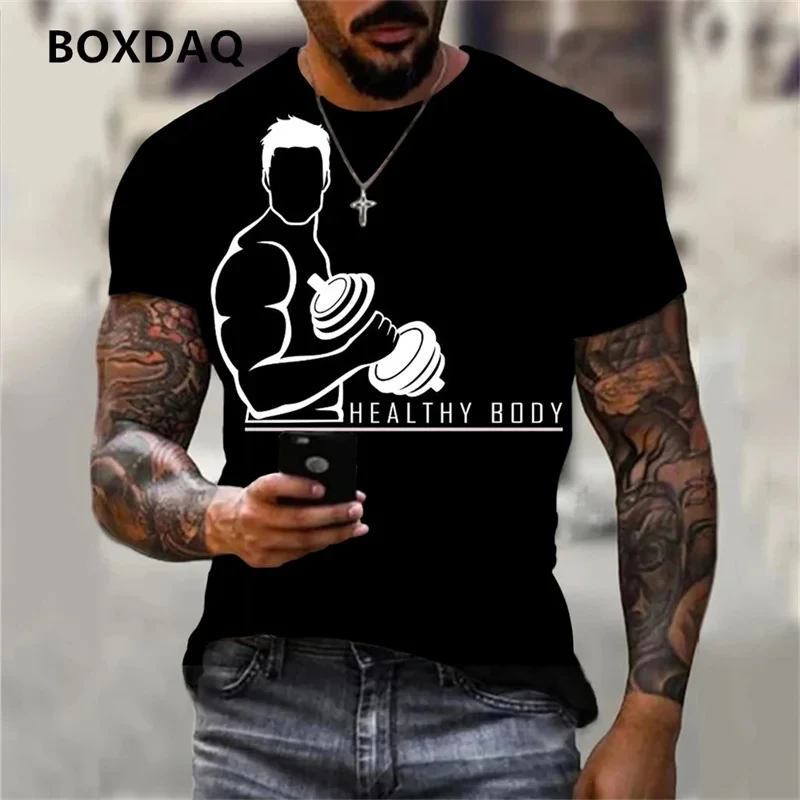 Summer Short sleeved Men\'s Sports T shirts 3D Print Boxing Fight Training Clothing Oversized Short sleeve T-shirt Top O-Neck Tee