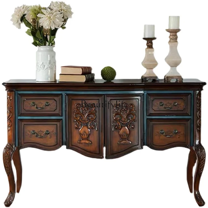 

Retro Entrance Cabinet New Chinese Style Lobby Aisle Curio Cabinet