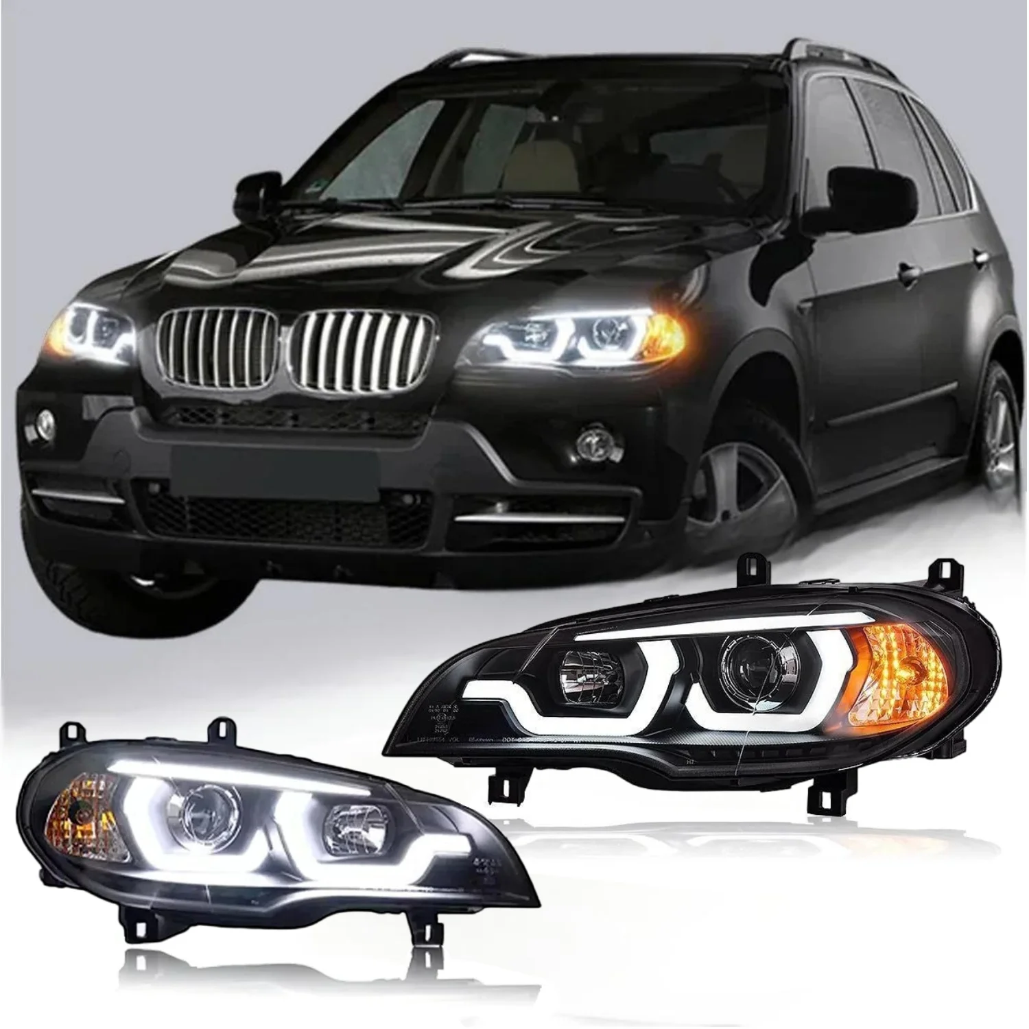

X5 E70 Upgrade Headlights for X5 2007-2013 LED Head Lamps Daytime Running Lights DRL Dynamic Turn Signals Car Projector Lens