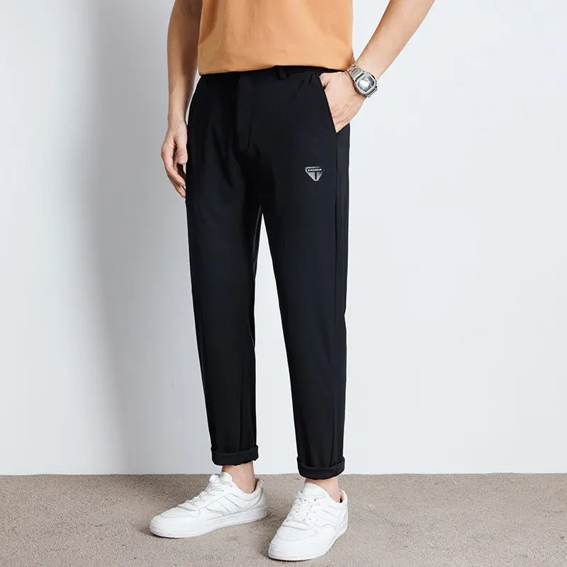 بنطال كاجوال ربيعي كلاسيكي للرجال مع نسيج مطاطي رباعي الاتجاهات، مثالي لوقت الفراغ والسفر #2