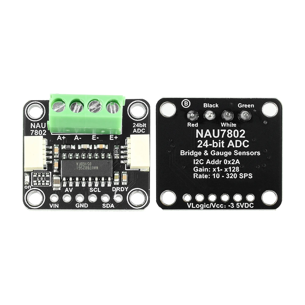 NAU7802 24-Bit ADC Module Compatible With STEMMA QT/Qwiic, High-Precision Data Conversion Pressure Module