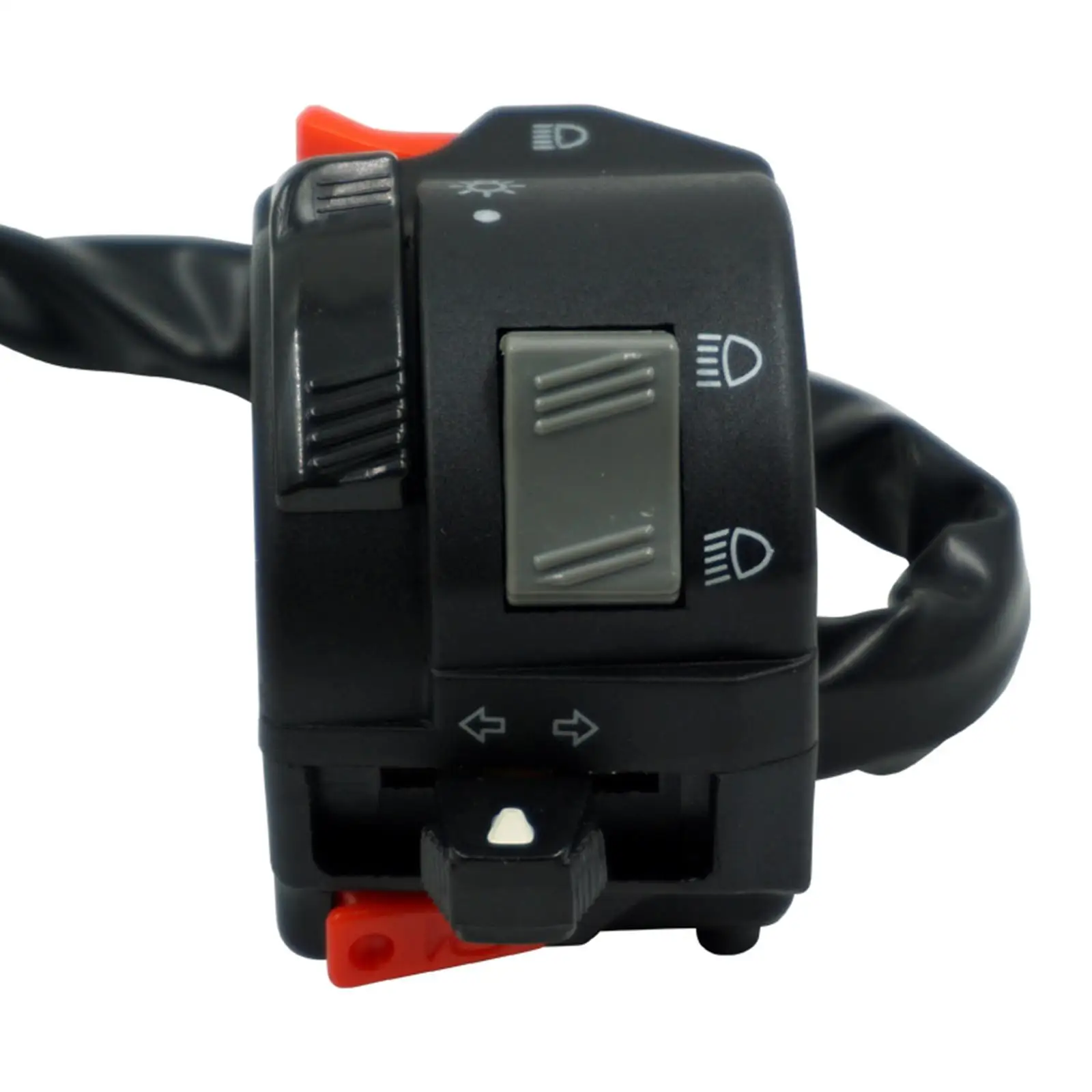 Motorcycle Left Handle Switch 2.2cm Hole Horn Turn Signal Pass Switch Handlebar Switch Assembly for E Bike Atvs Supplies