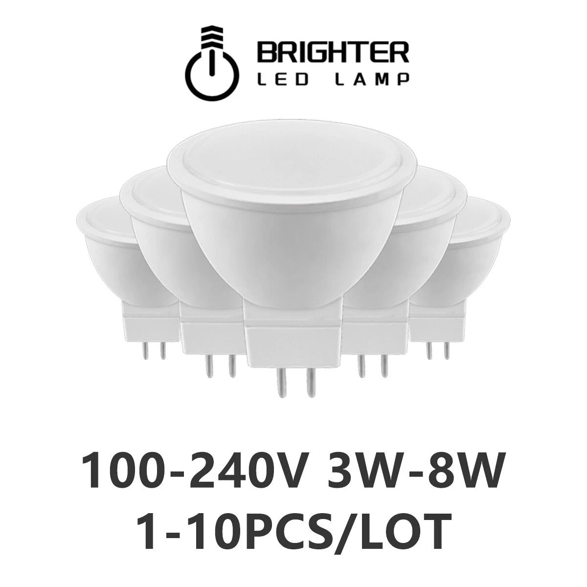 

1-10pcs Factory direct LED spot light MR16 100V-240V 3W 5W 6W 7W 8W high bright warm white light replace 50W 100W halogen lamp