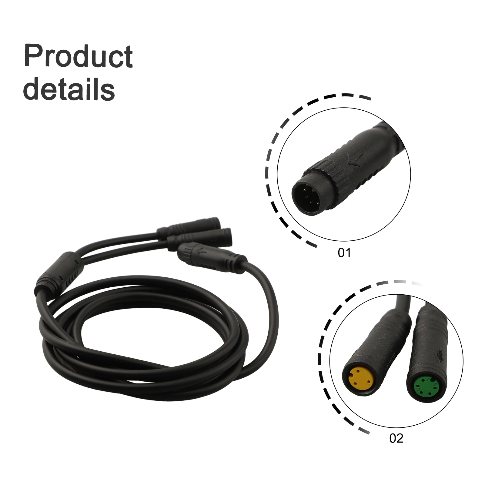 لتركيب الدراجة الكهربائية كابل المحرك سهل التركيب كابل Ebike Ebike أسود سهل التركيب مادة PVC باللون الأسود