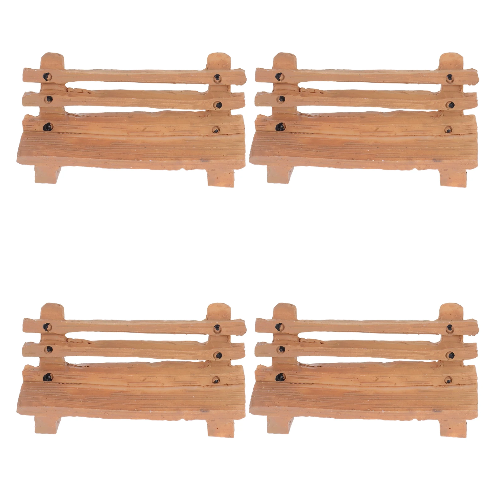 

4 Pcs Miniature Park Bench Realistic Design Versatile Use Beach Chairs Small Statue Home Office Decor Garden Furniture Toy
