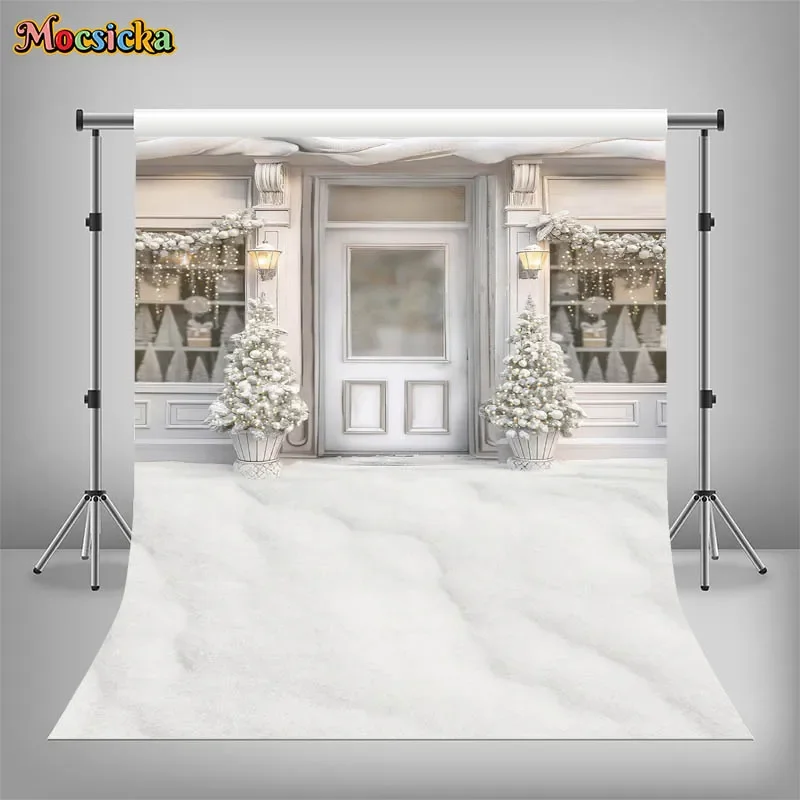 Mocsicka عيد الميلاد متجر التصوير خلفية شجرة عيد الميلاد الاطفال كعكة الطفل سحق عطلة زينة الحفلات لوازم استوديو الدعائم