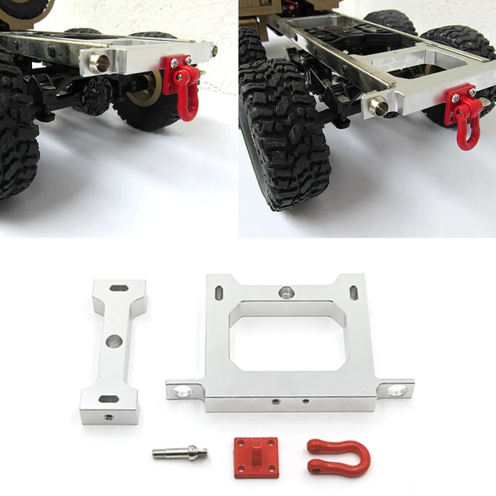 Metal Beam + Rear Bumper with Tow Hook Upgrade Parts for WPL B14 B24 B16 B36 C14 C24 1/16 RC Car Truck Accessories