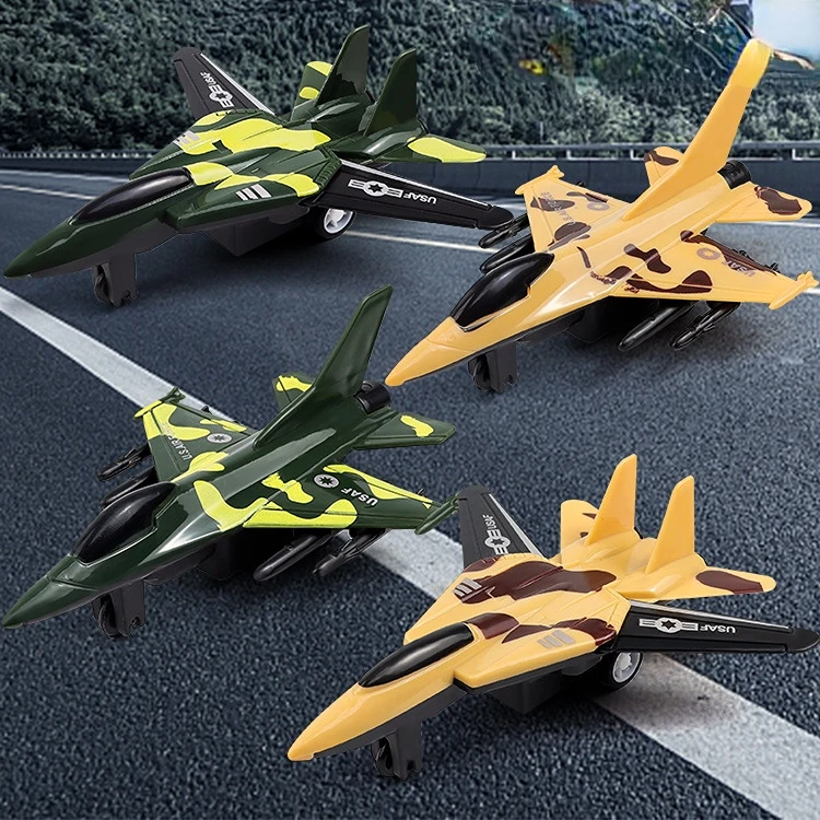 Pull Back Aircraft Children\'s Camouflage Pull Back Fighter Model Toy Boy Camouflage Military Aircraft Model Gift For Children