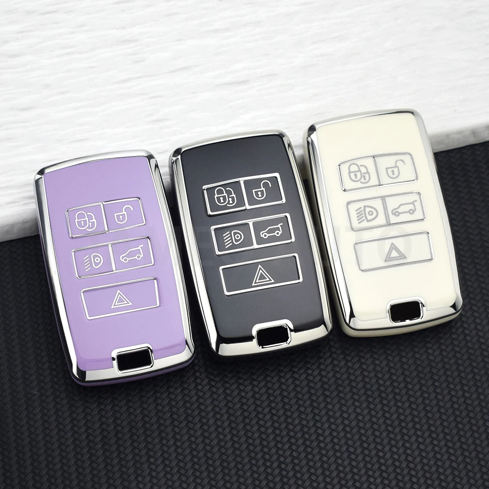 Funda de TPU para llave de coche, funda para Land Rover Range Rover Sport Discovery 5, para Jaguar E-PACE XEL, soporte para llavero, accesorios para automóvil