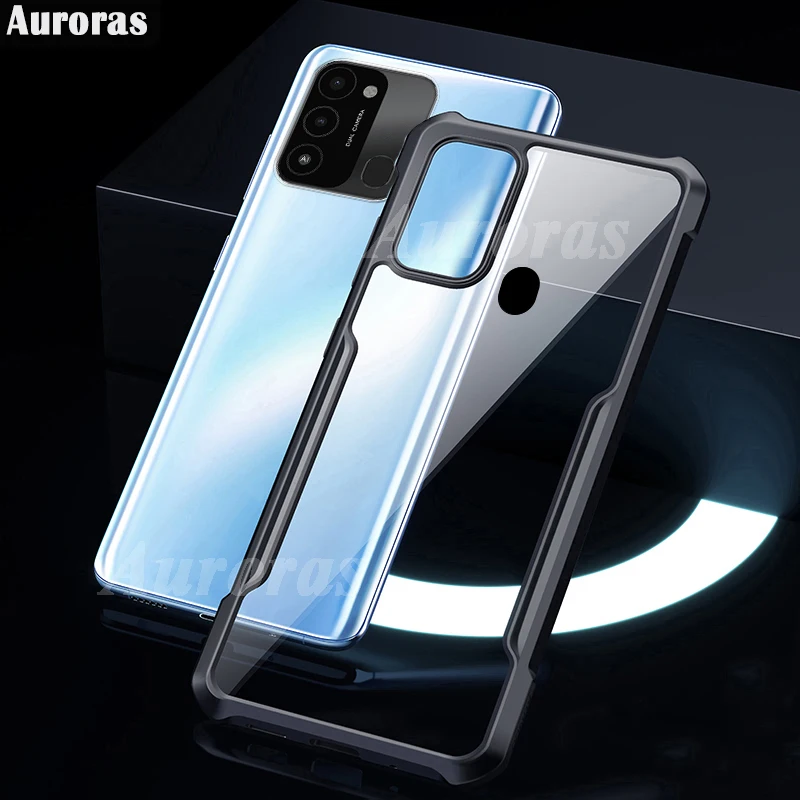 Auroras For Tecno Spark 8C Go 2022 2023 Hard Case Anti-fall Case Shockproof Clear With Soft Frame Cover For Tecno Pop 6 Pro Case