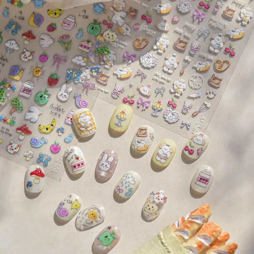 

Cute 5D Nail Art Stickers Rose Flower Multistyle Nail Decals Lace Manicure Decal DIY Nails