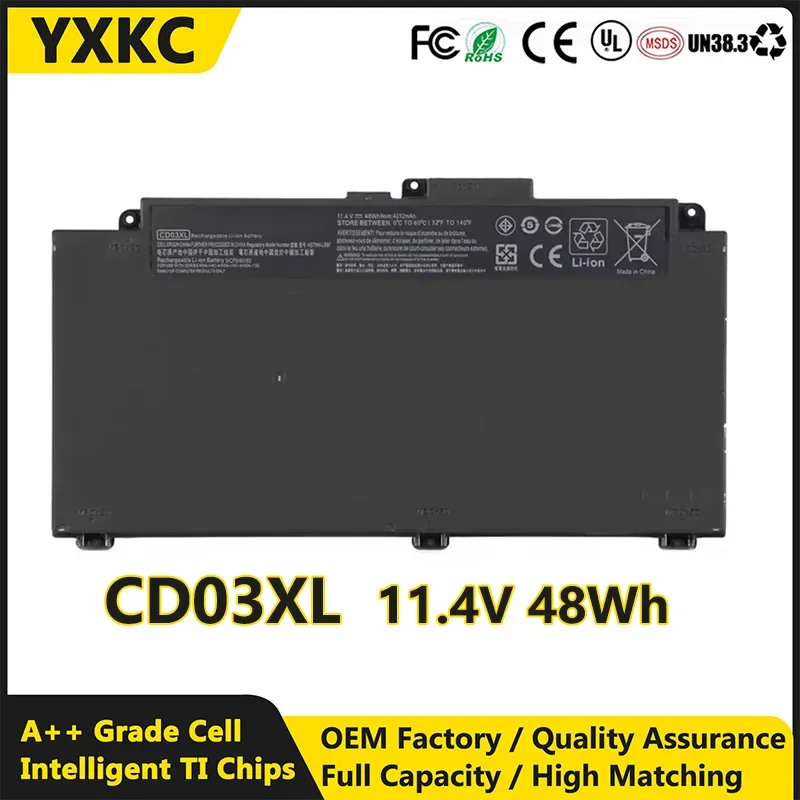 

YXKC 11.4V 48Wh CD03XL Laptop Battery For HP Probook 640 645 650 G4/ 640 650 G5/ 650 G7 Series Battery CD03 HSTNN-LB8F