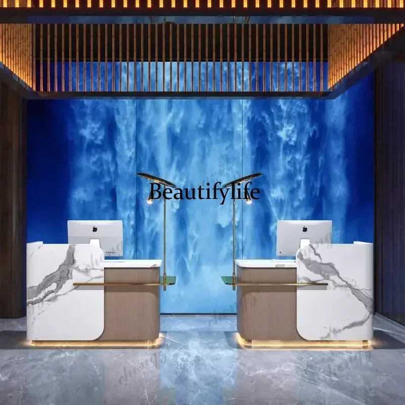 Checkout Hotels Reception Desks Decor Restaurant Oval Arched Reception Desk Clothing Wood Bancone Per Negozio Office Furniture