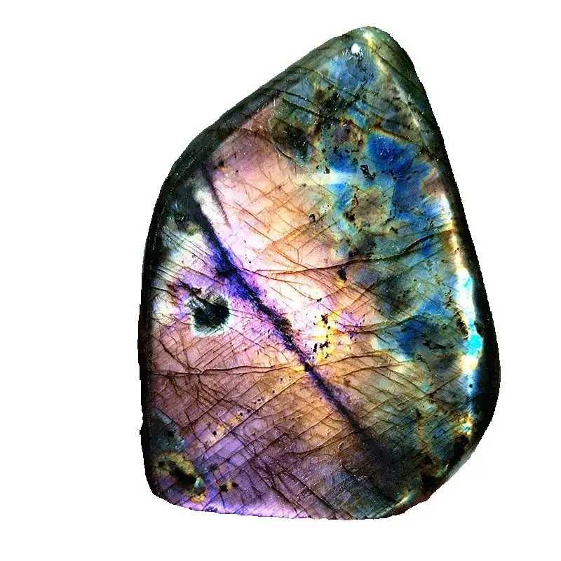 Natural Crystal Purple Blue Yellow Colors Labradorite Stones Freeform Witchcraft Meditation Energy Feng Shui Exorcise Room Decor