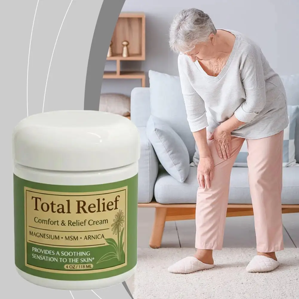 Total Relief Magnesium Cream 118ml Arnica MSM Formula Deep Muscle Joint Discomfort Relief Fast Absorbing Soothing Massage Balm