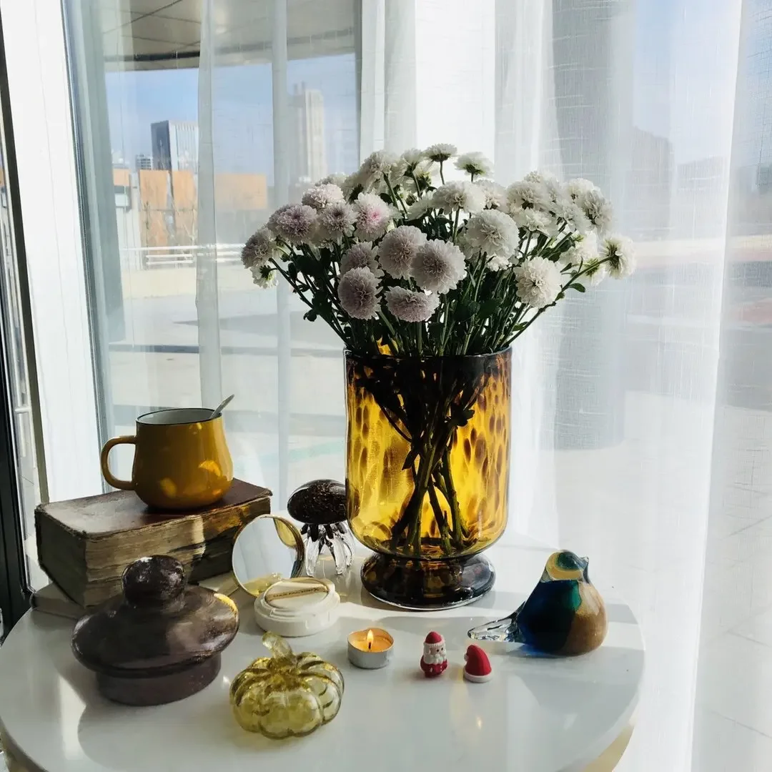 Glass Vases ваза Leopard Flower Pot Home Ornaments For Home Decor Desktop Vase Living Room Vases скандинавский стиль