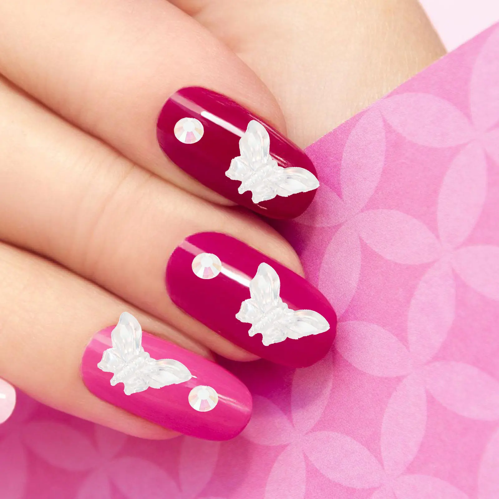 

1 Sheet Butterfly Shaped Face Gems Stickers Self Adhesive Jewels for Makeup Festival Body Nails Phone Case Sparkle