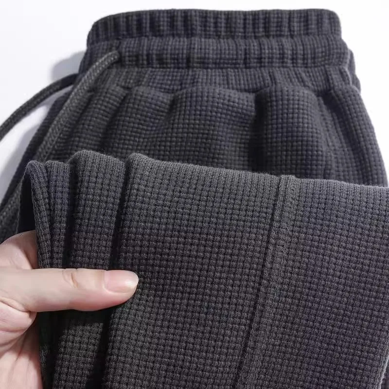 

Мужские повседневные свободные спортивные брюки больших размеров для осени и зимы, 300 Pou, в американском ретро-стиле, с вафельным узором, универсальные спортивные штаны