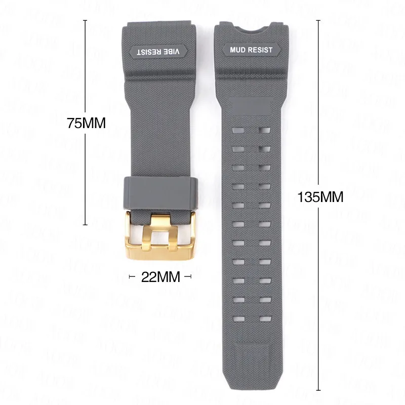 TPU Resin Strap for Casio MUDMASTER GWG-1000 Special Interface Waterproof Military Style Replacement Watch Band Accessories