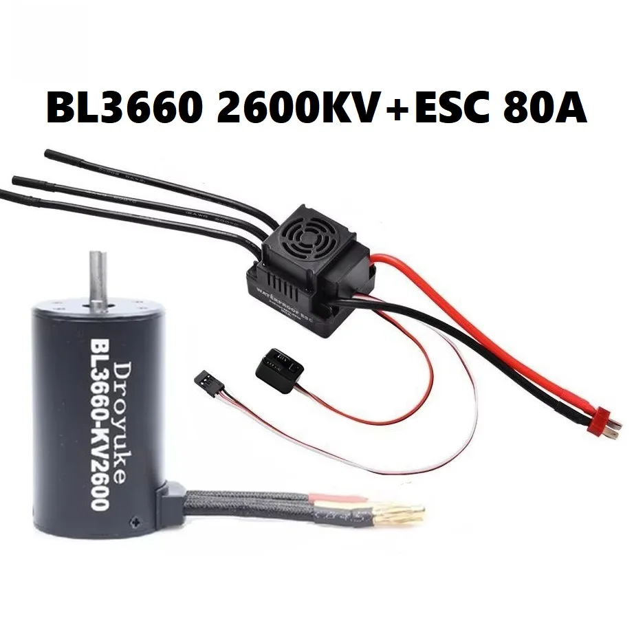 Waterdicht 3660 2600KV/3300KV/3800KV & 3670 1900KV 2150KV/2650KV Borstelloze Motor 80A/120A Borstelloze Esc combo Set Voor 1/8 Rc Auto