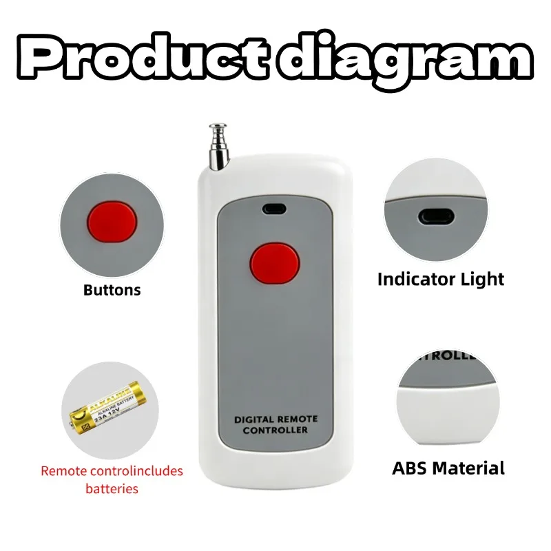 RF 433Mhz Universal Wireless Remote Control Switch DC 12V 10A Relay Receiver Module Transmitter Garage Door On Off Light Switch