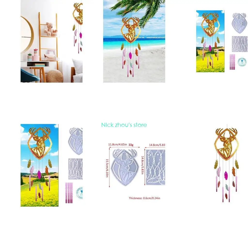 

E15E Настенный брелок Силиконовая форма с отверстием для брелока Подвеска Форма ручной работы