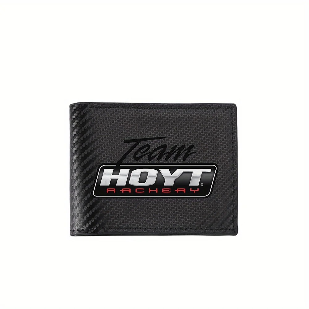 

Team Hoyt Логотип для стрельбы из лука, черный фон, мужские кошельки, простые деловые, современные, стильные, с принтом, подарки для отца, парня