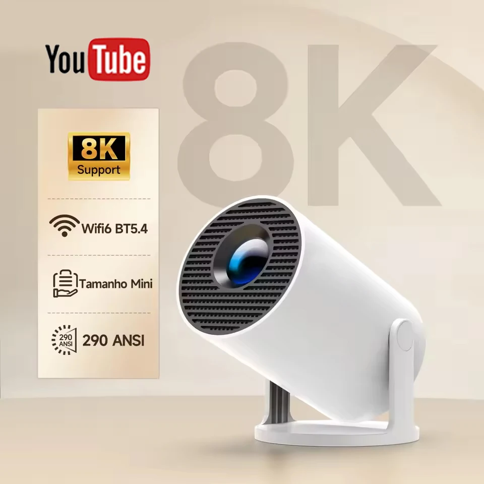 Ourdoor Smart Projector HY300 8K Android 11 Dual Wifi6 290ANSI Allwinner H726 BT5.4 1080P 1280*720P Home Cinema Outdoor Projetor