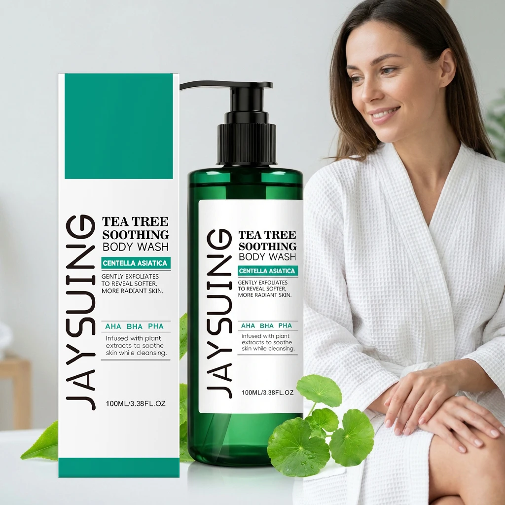 Tea Tree Shower Gel Deep Cleansing Remove Acne Soothing Skin Reduce Body Odor Exfoliates Daily Cleansing Moisturize Bath Lotion